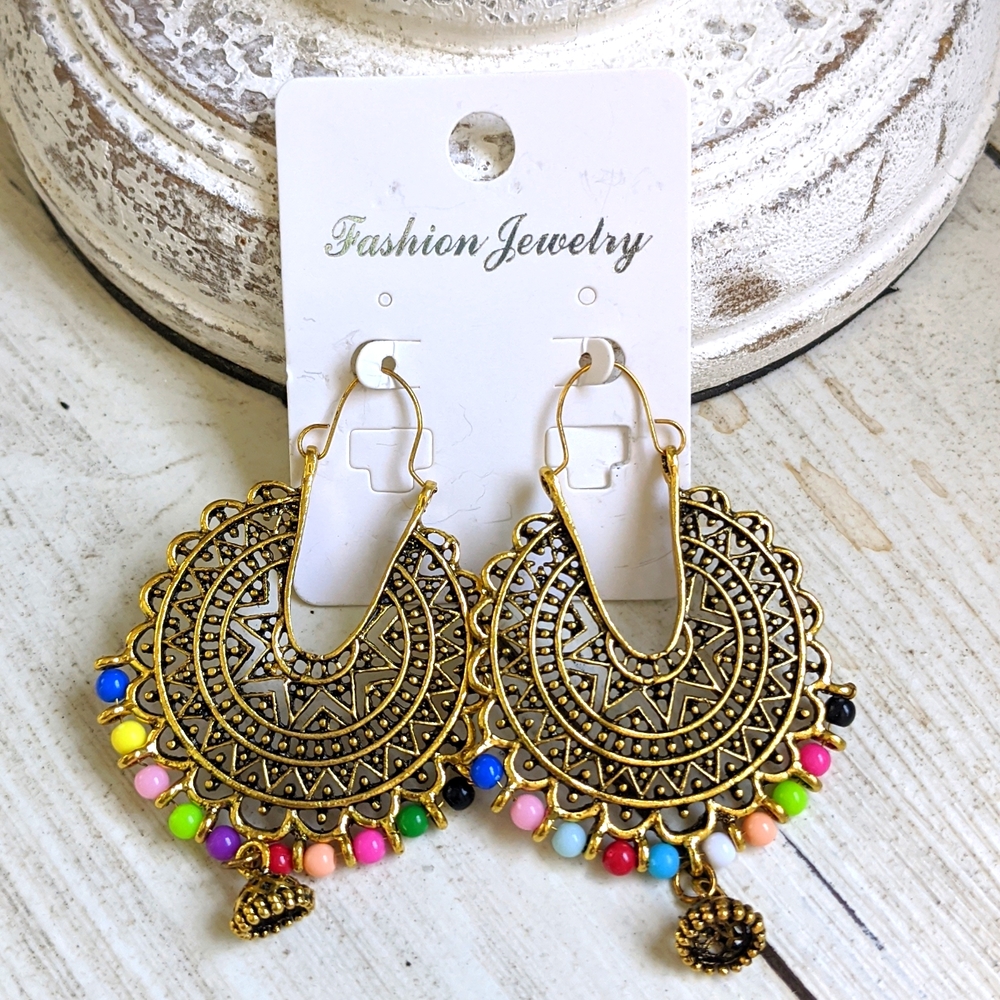 Beaded Hoop Earrings
